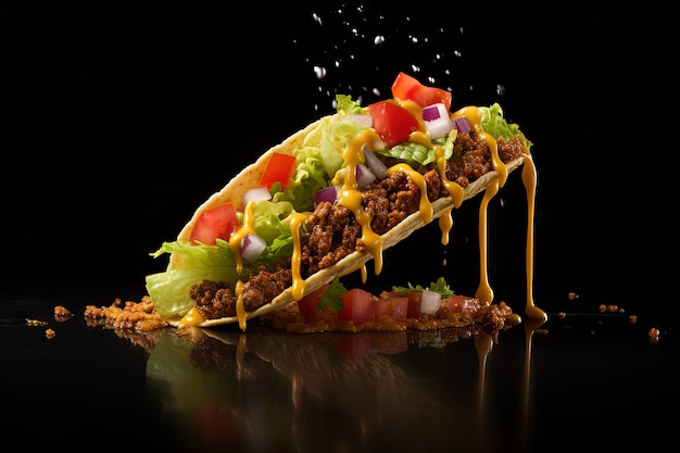 Delicious taco in studio