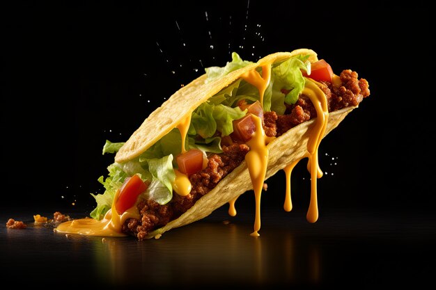 Delicious taco in studio