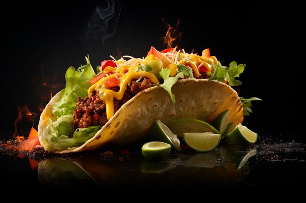 Delicious taco in studio