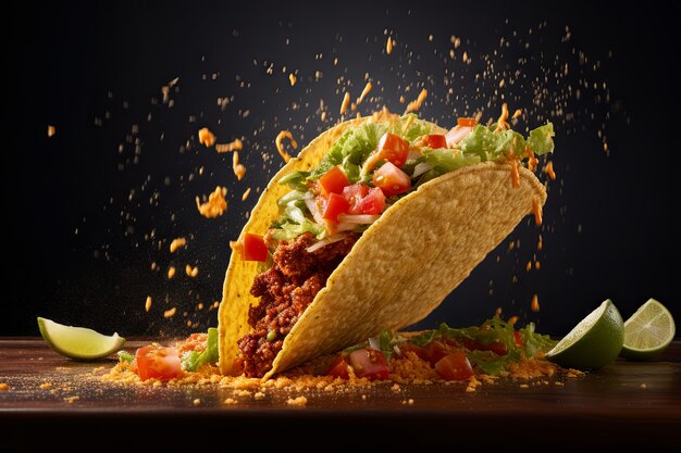 Foto gratuita un delizioso taco in studio.