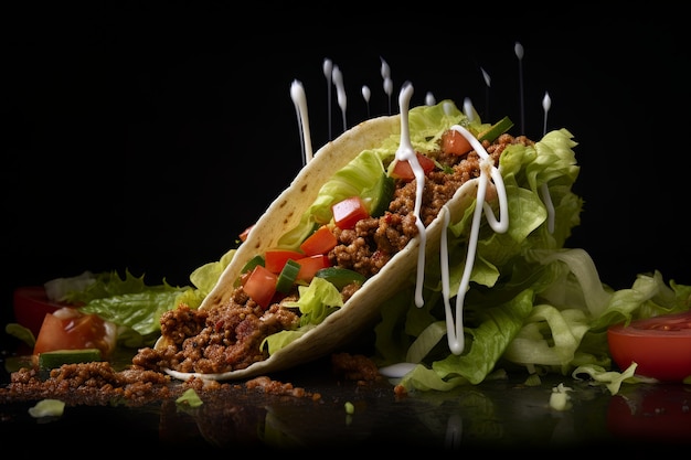 Foto gratuita un delizioso taco in studio.