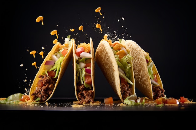 Foto gratuita deliziosa composizione di tacos