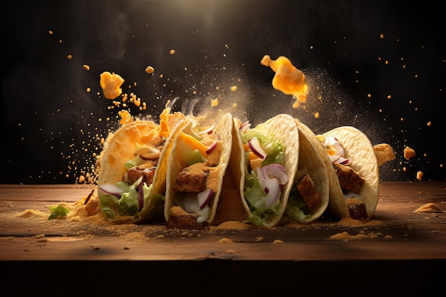 Foto gratuita deliziosa composizione di tacos