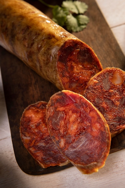 Delicious traditional chorizo assortment