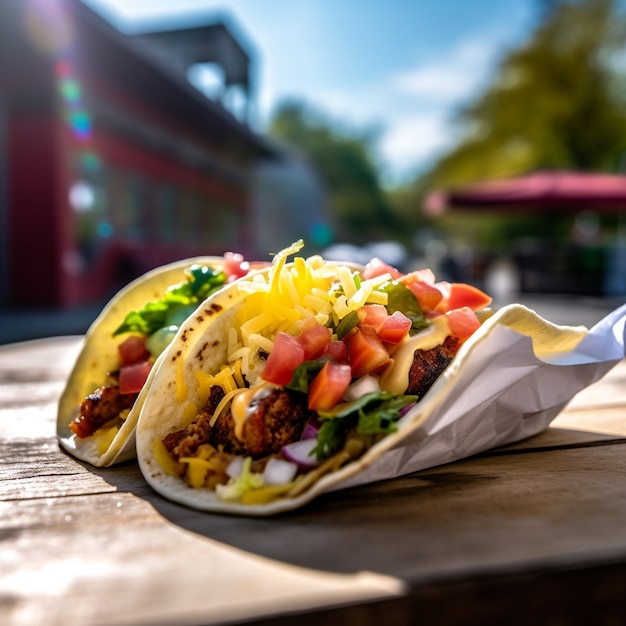 Delicious traditional tacos arrangement