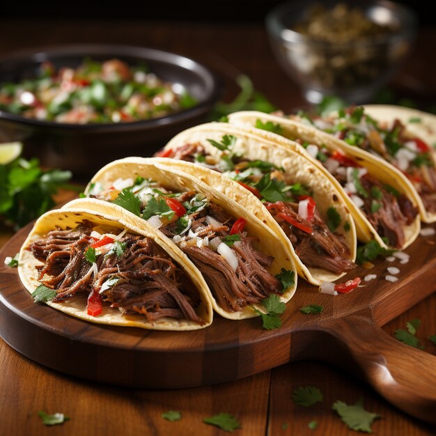 Delicious traditional tacos arrangement