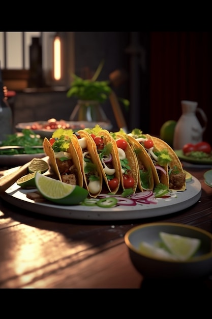 Free photo delicious traditional tacos arrangement