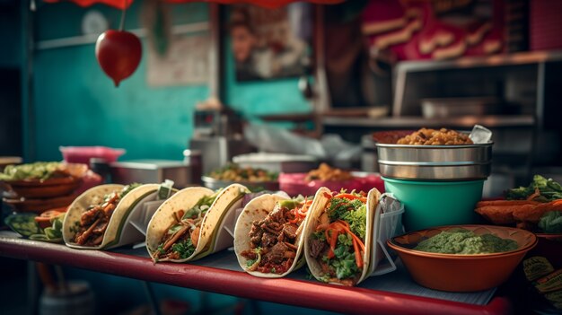 Foto gratuita deliziosa disposizione tradizionale dei tacos