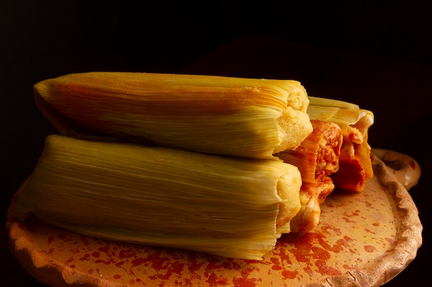 Delicious traditional tamales composition