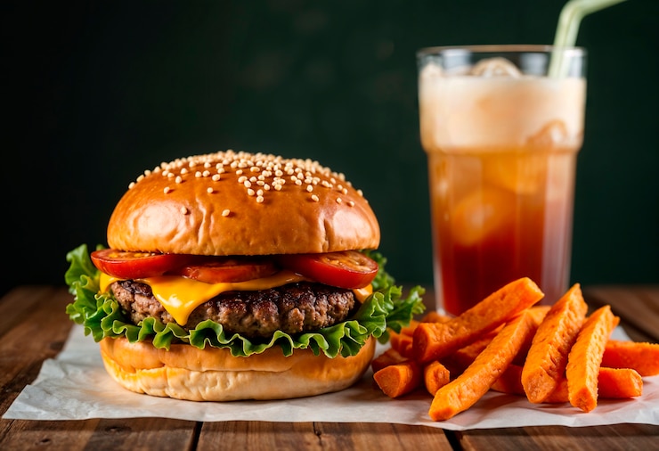 Free Photo delicious vegan burger presentation