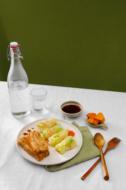 Free photo delicious veggie dish still life