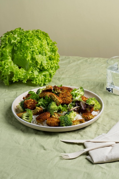 Free photo delicious veggie dishes still life