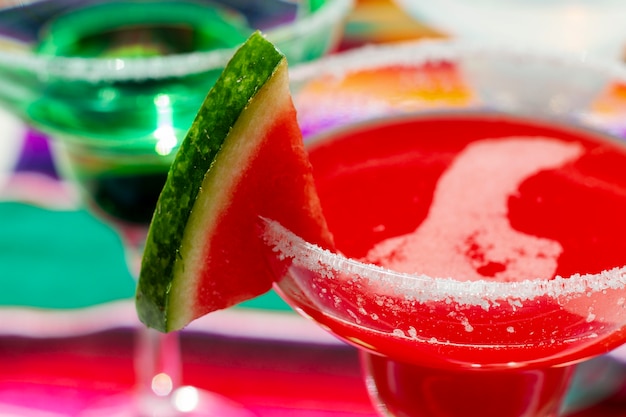 Free photo delicious watermelon drink high angle