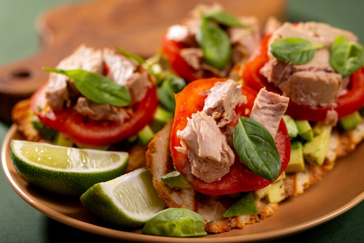 Free Photo delicious white tuna recipe still life