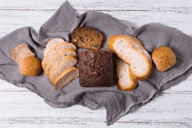 Delicious white and whole-grain bread arrangement