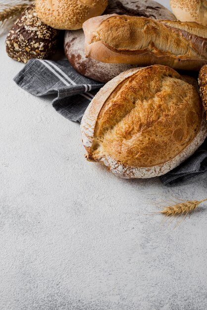 delicious white and whole-grain bread high view
