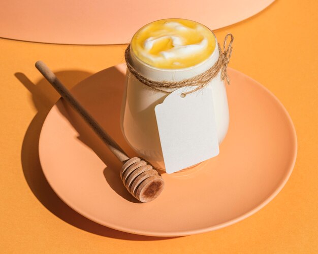 Delicious yogurt concept with copy space