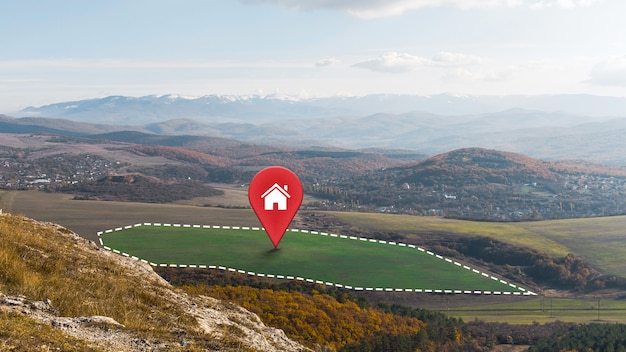 Foto gratuita delimitazione del terreno con colline