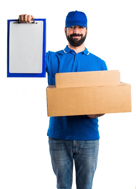 Delivery man with folder