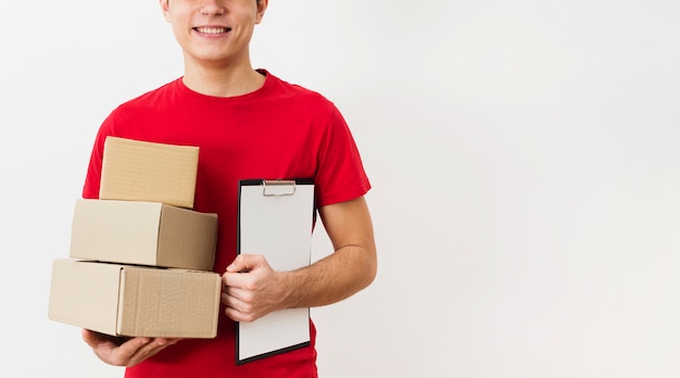 Delivery man with packages