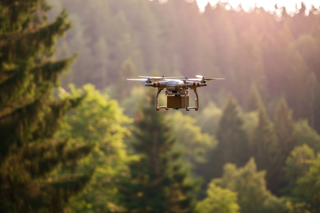 Free photo delivery robot in futuristic environment