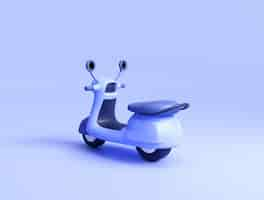 Free photo delivery scooter or motorcycle online delivery ecommerce concept on blue background 3d illustration