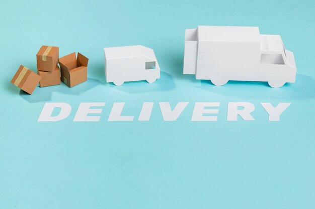 delivery still life with trucks
