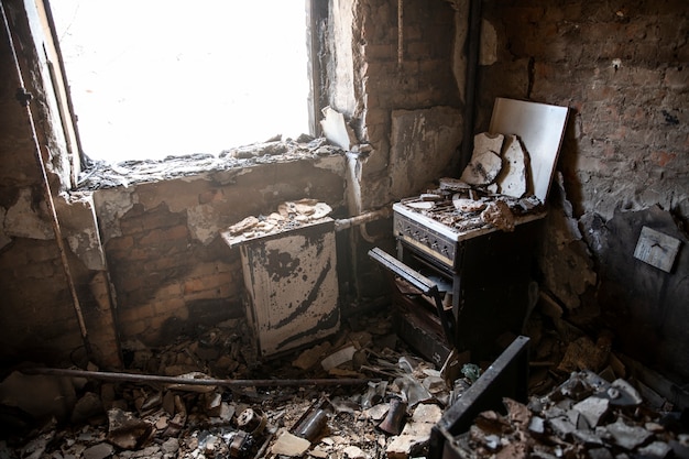 破壊されたホーム ロシアのウクライナでの戦争