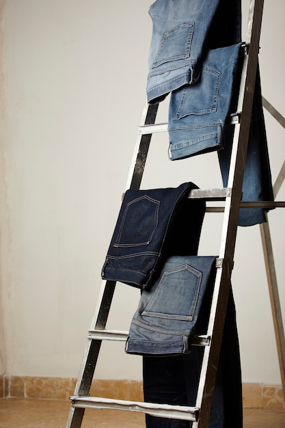 denim pants placed for display