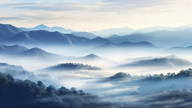 Foto gratuita densa nebbia sulle colline