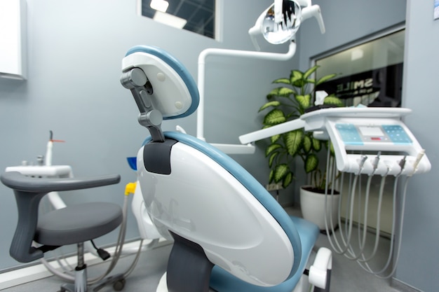 Dental cabinet with various medical equipment