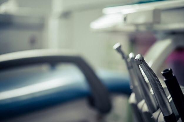 Dental equipment placed on the table