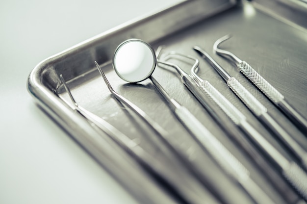 Dental equipment placed on the table