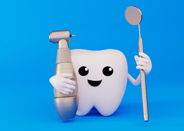 Dental hygiene concept with blue background