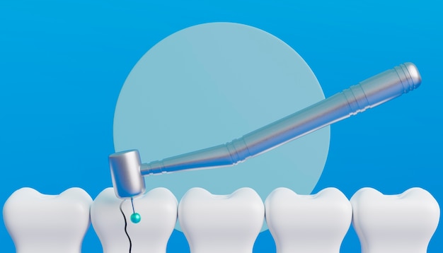 Dental hygiene concept with teeth
