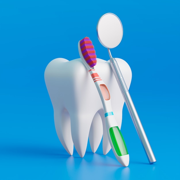 Dental hygiene concept with tooth
