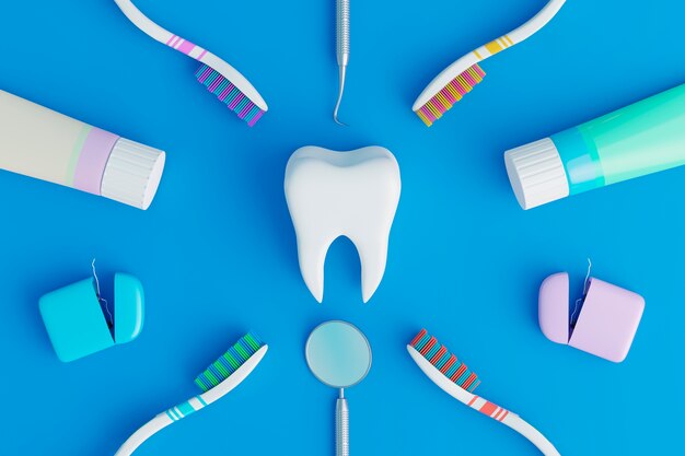 Dental hygiene concept with tooth