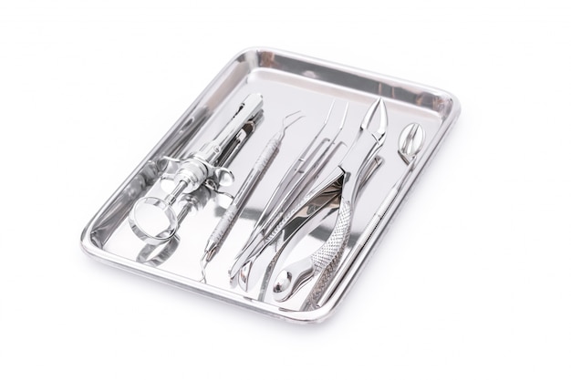 Free photo dental tools and equipment on white background