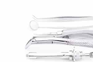 Free photo dental tools and equipment on white background