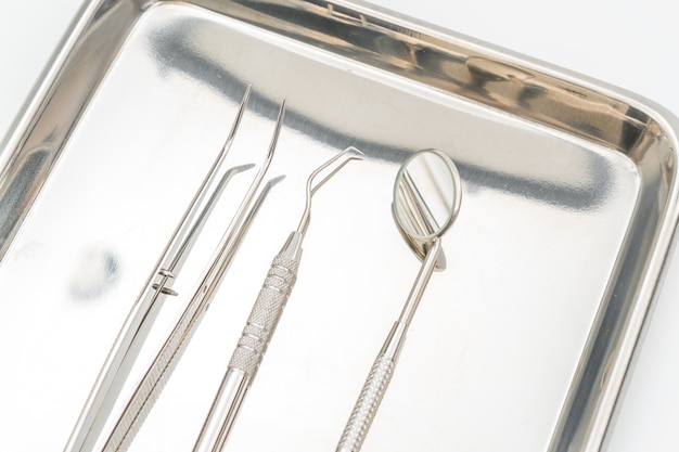 Free photo dental tools and equipment on white background