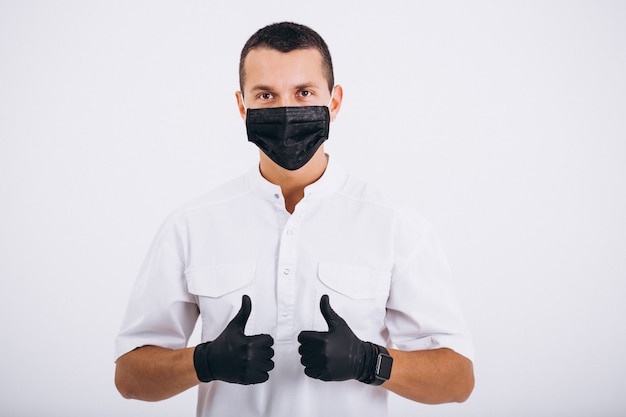 Бесплатное фото Стоматолог в сержоне носят изолированный