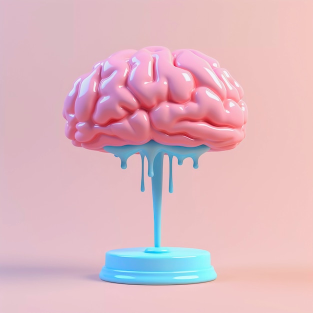 Free photo depiction of human brain or intellect with liquid drip effect