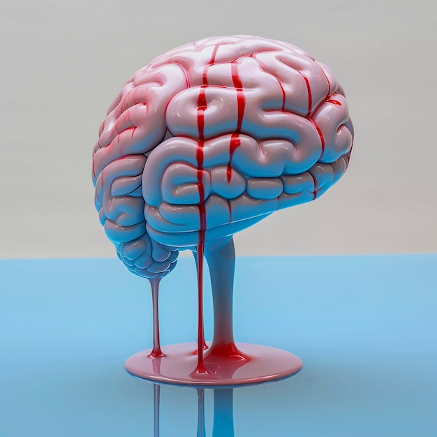 Free photo depiction of human brain or intellect with liquid drip effect