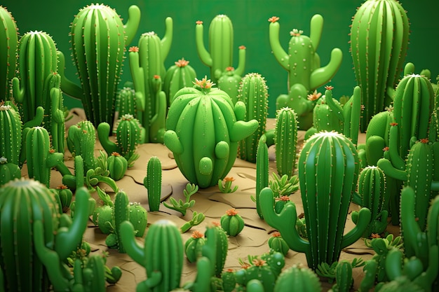 Foto gratuita disposizione di cactus del deserto