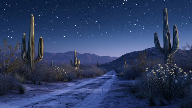 Desert cacti in nature