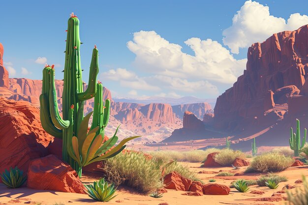 Free photo desert cacti  in nature