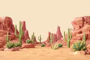 Free photo desert cacti  in nature