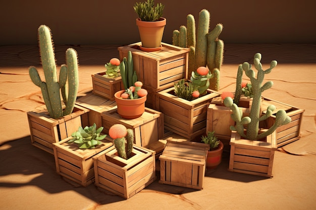Foto gratuita cactus del deserto in vaso