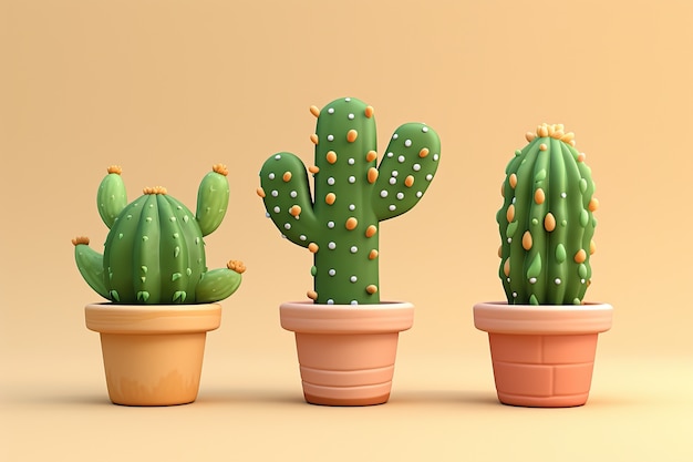 Free photo desert cacti in studio arrangement