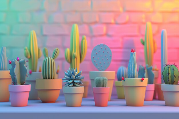 desert cacti in studio arrangement